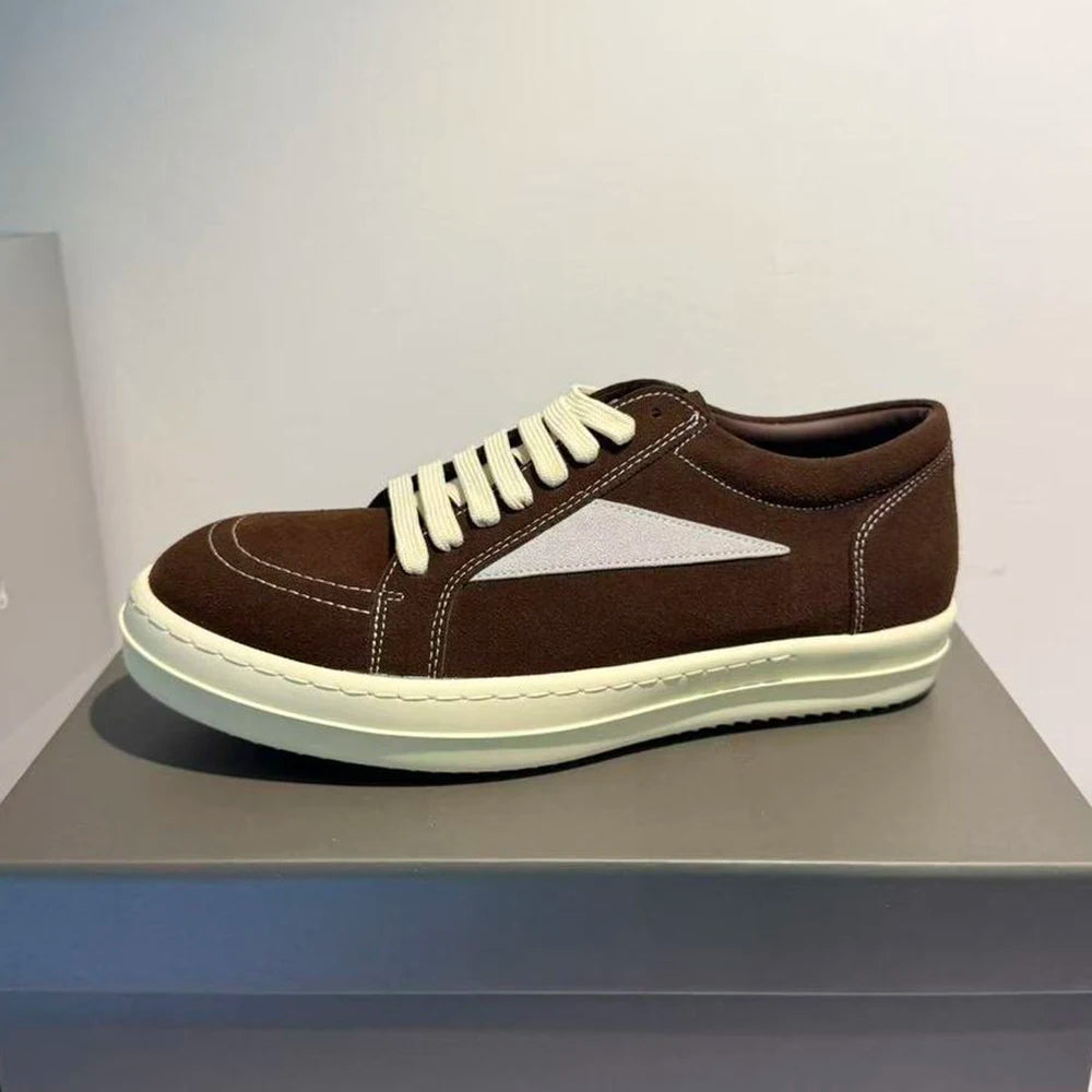Leather Lace-Up Flat Shoes