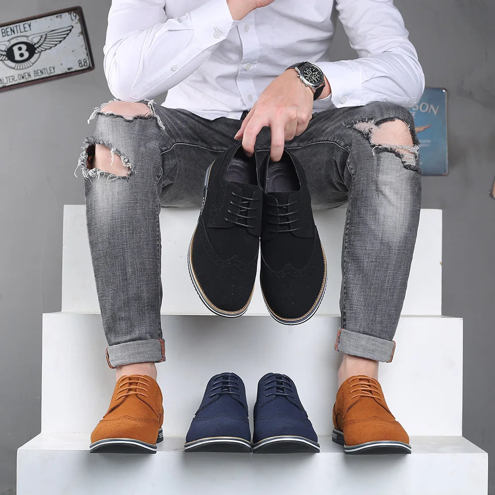 Suede Leather Oxford Shoes