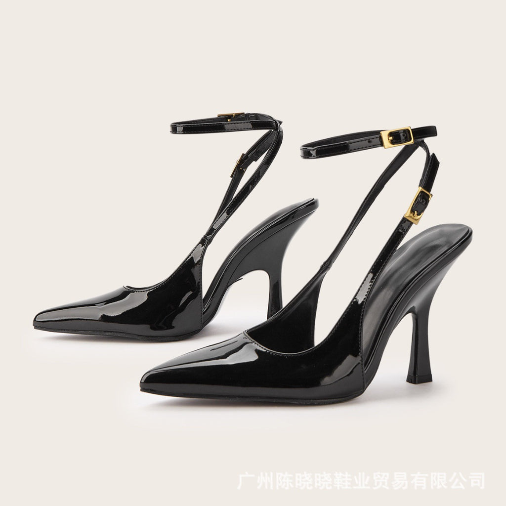 Black Patent Strappy Heels