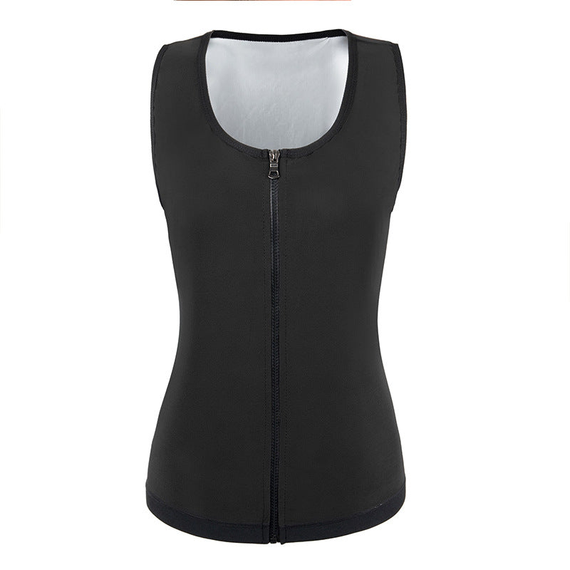 Zipper Sweat Vest Fitness Suit