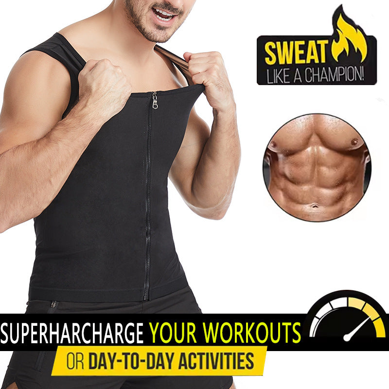 Zipper Sweat Vest Fitness Suit
