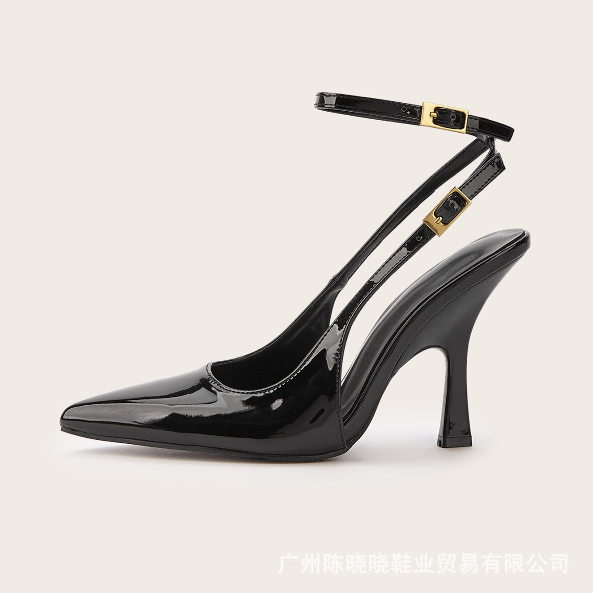 Black Patent Strappy Heels