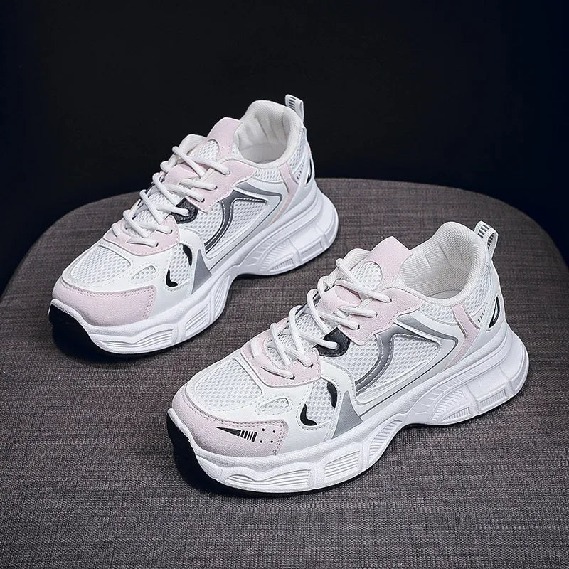 Women's Silver Chunky Platform Sneakers