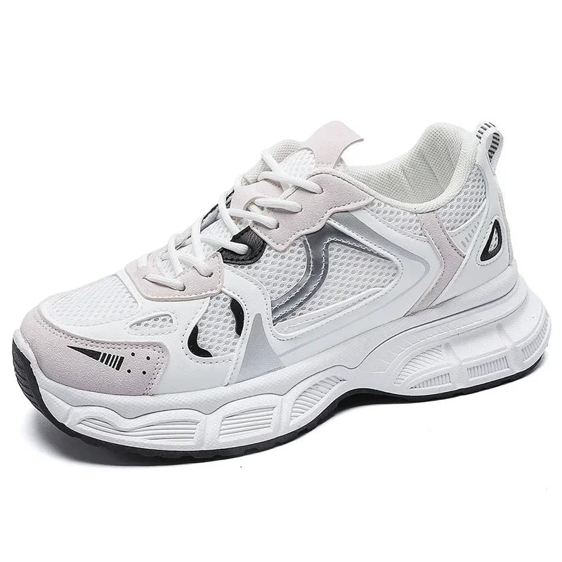 Women's Silver Chunky Platform Sneakers